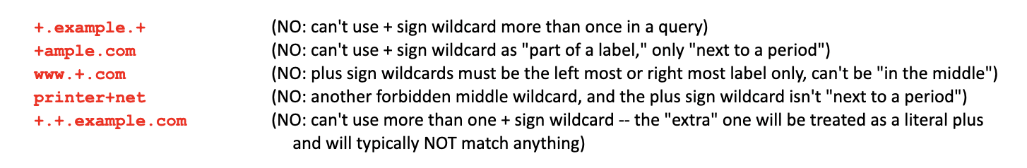 UNACCEPTABLE plus-side wildcard usage